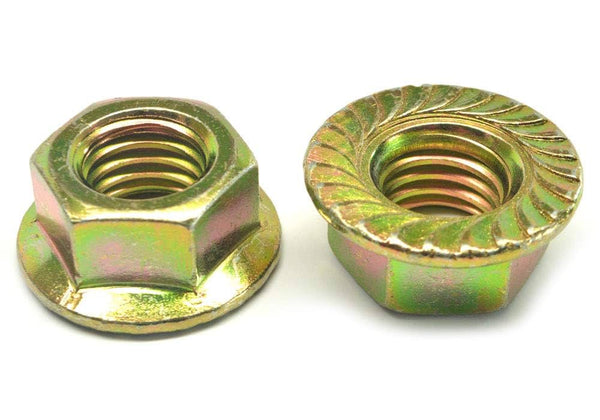 413-0066-00 5/16-24 Hex Flange Nut Serr Yellow Zinc
